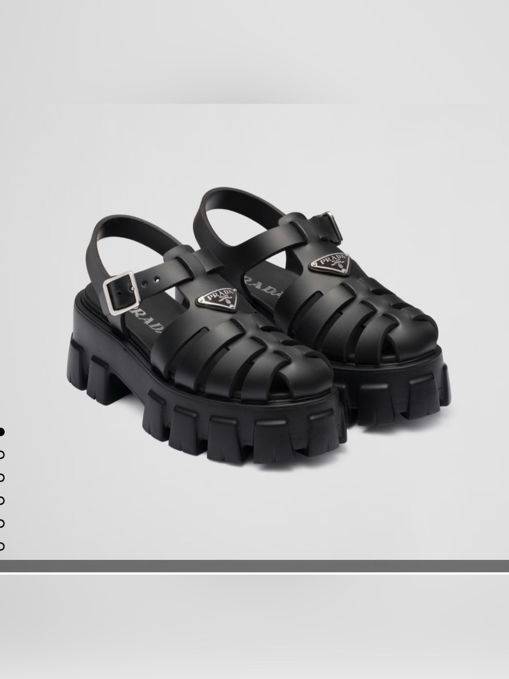 Prada Black Chunky Rubber Fisherman Sandals